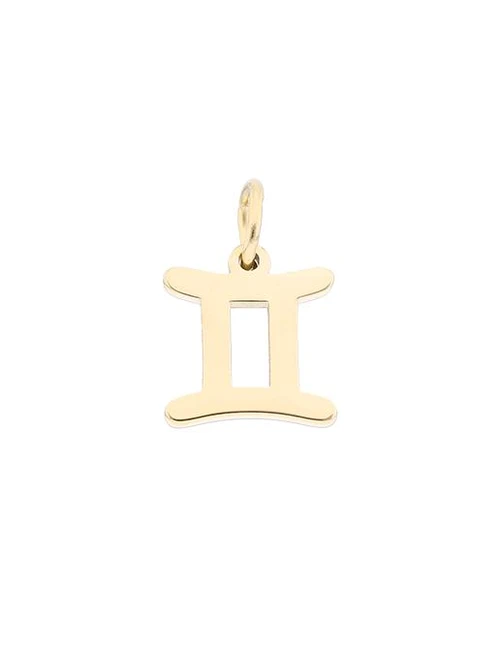 Zawieszka znak zodiaku Bliźnięta, stal pozłacana SC16527Z00-03