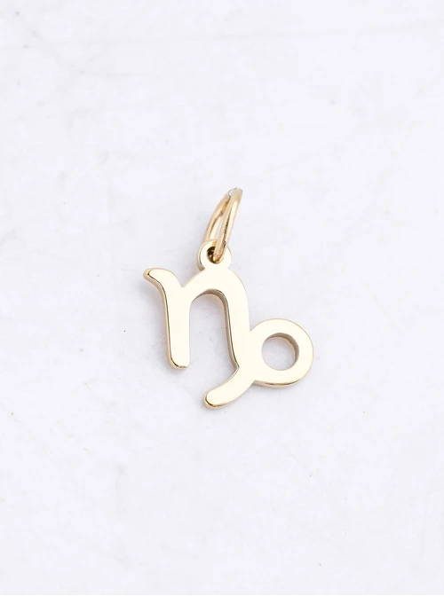 Zawieszka znak zodiaku Koziorożec, stal pozłacana SC16527Z00-08