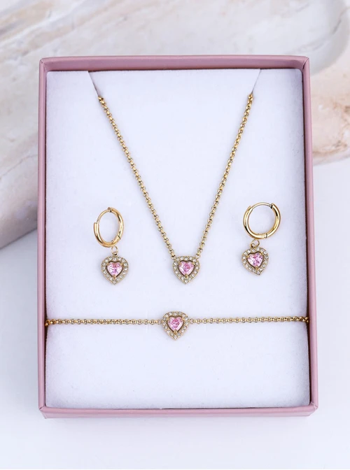 Zestaw Biżuterii Crystal Heart