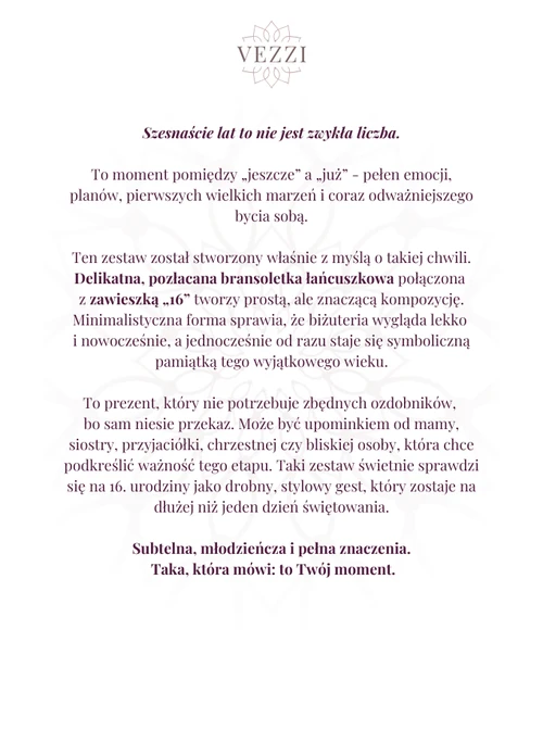 Zestaw Biżuterii Sixteen Sparkle