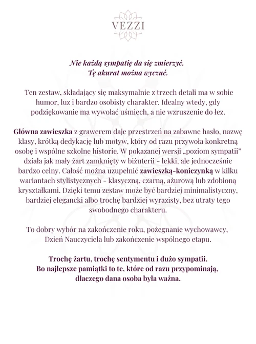 Zestaw biżuterii, Dzień Nauczyciela z możliwością grawerowania ZG00011Z00