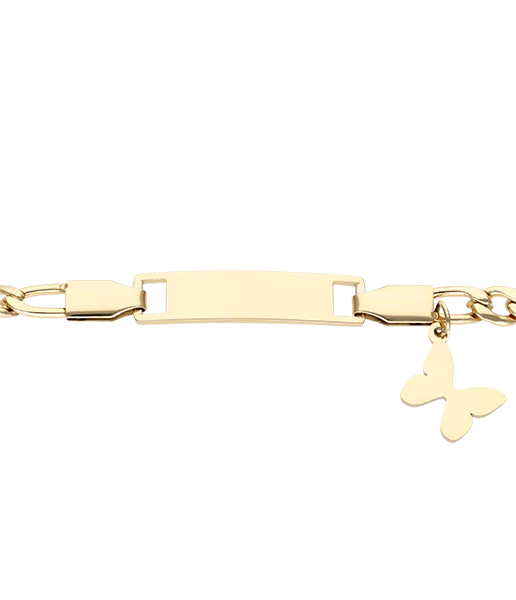 Bransoletka łańcuch, motylek, stal pozłacana S116795Z00