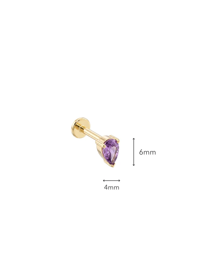 Kolczyk do piercingu labret, kryształek, stal pozłacana ST16072Z00