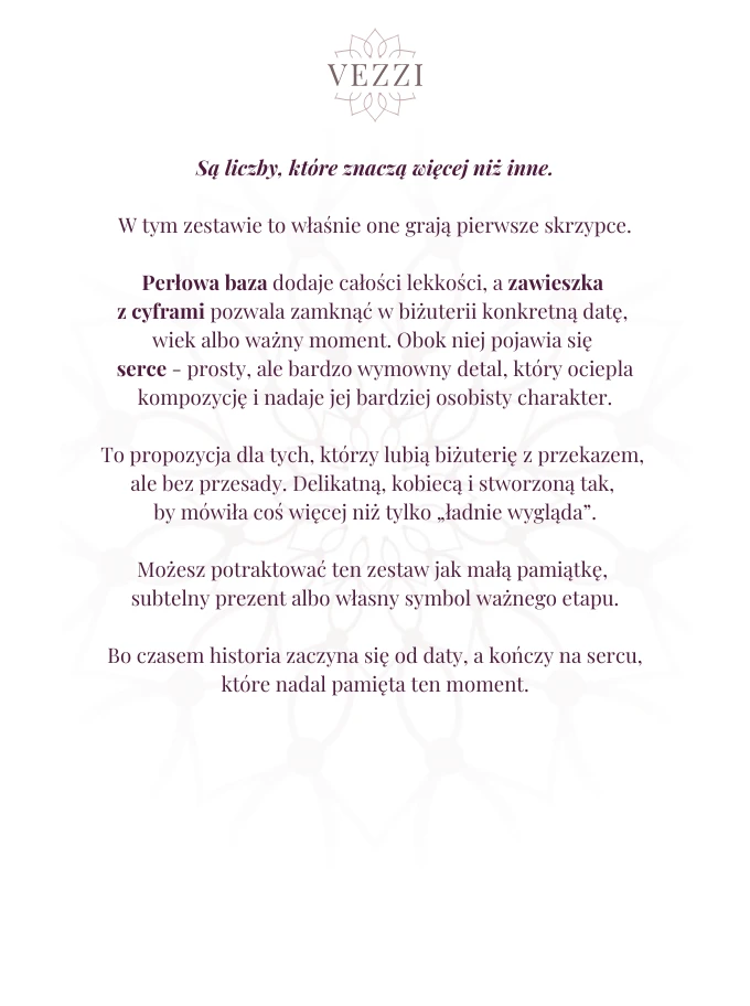 Zestaw biżuterii Lilac Muse z możliwością grawerowania ZG00048Z00
