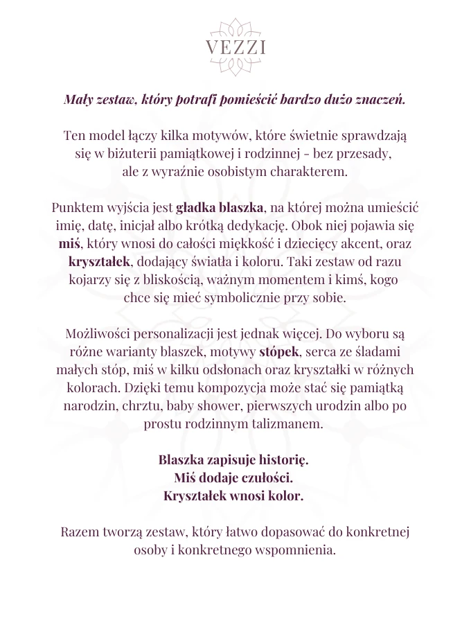 Zestaw biżuterii Little Memory z możliwością personalizacji ZG00039Z00