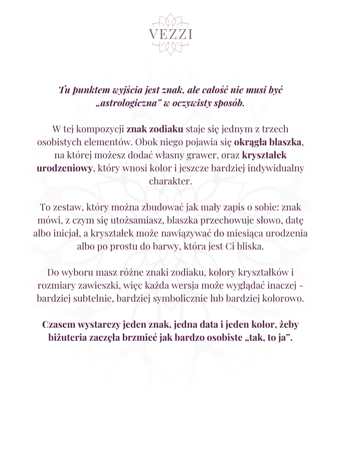 Zestaw biżuterii Zodiac Bloom z możliwością personalizacji ZG00064Z00