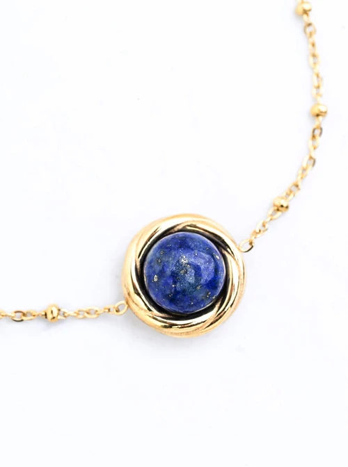 Bransoletka Lapis Lazuli, stal pozłacana S116324Z00