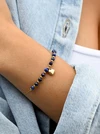 Bransoletka serduszko, Lapis Lazuli, stal pozłacana S116141Z00