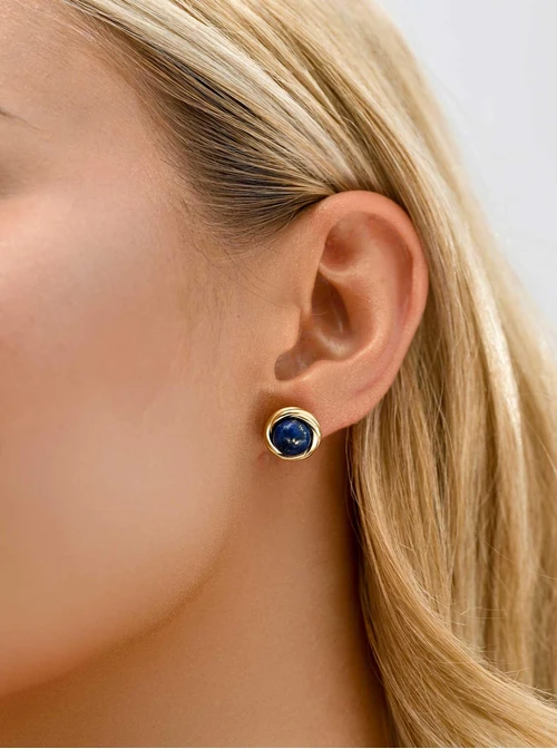 Koczyki Lapis Lazuli, stal pozłacana S216333Z00