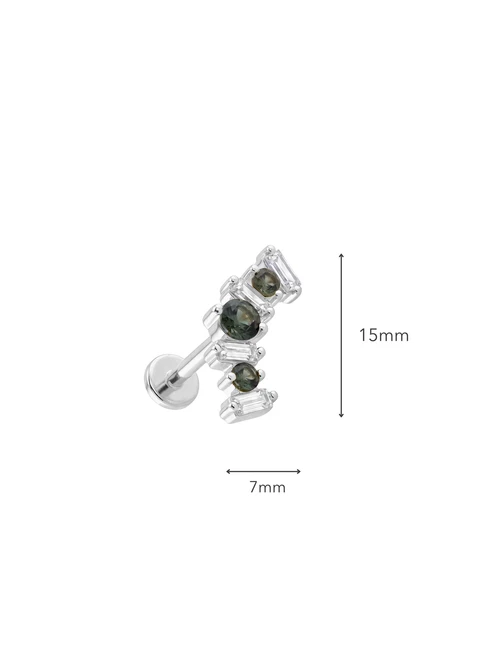 Kolczyk do piercingu labret, Jaspis, kryształki, stal ST15749S00