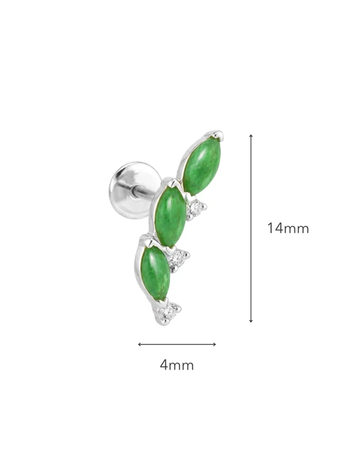 Kolczyk do piercingu labret, Jaspis, kryształki, stal ST15821S00