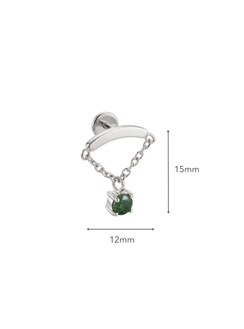 Kolczyk do piercingu labret, Jaspis, stal ST15715S00
