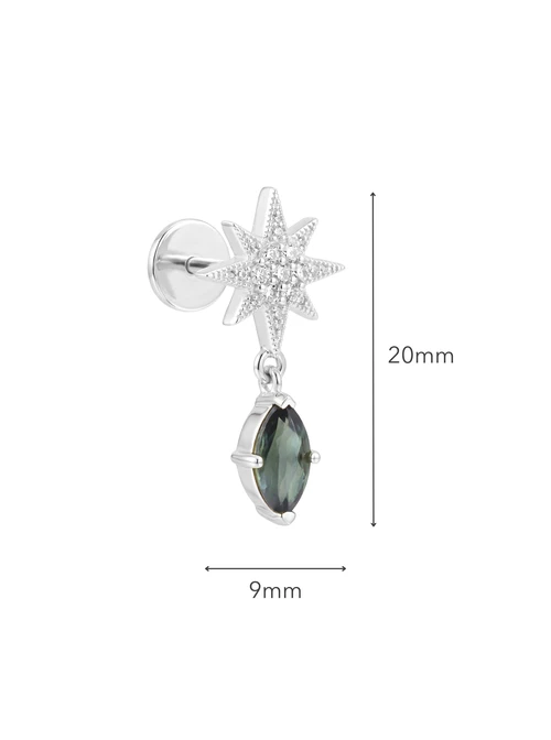 Kolczyk do piercingu labret, Jaspis, stal ST15769S00