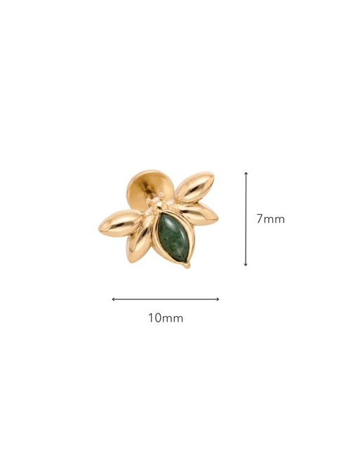 Kolczyk do piercingu labret, Jaspis, stal pozłacana ST15764Z00