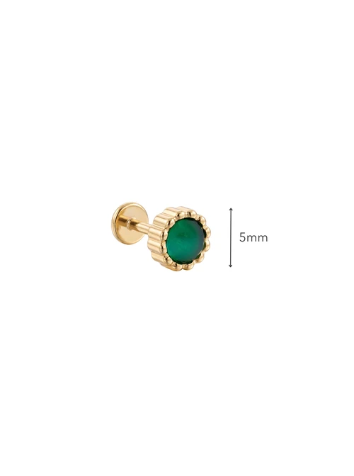 Kolczyk do piercingu labret, Jaspis, stal pozłacana ST15810Z00