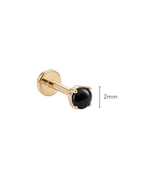 Kolczyk do piercingu labret, Kwarc, stal pozłacana ST15774Z00