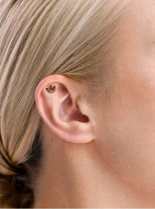 Kolczyk do piercingu labret, Tygrysie Oko, stal pozłacana ST15830Z00