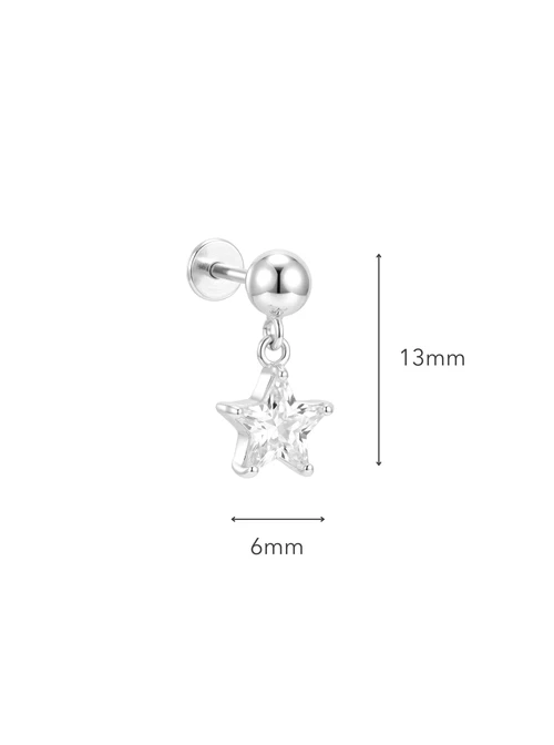 Kolczyk do piercingu labret, gwiazdka, stal ST15841S00