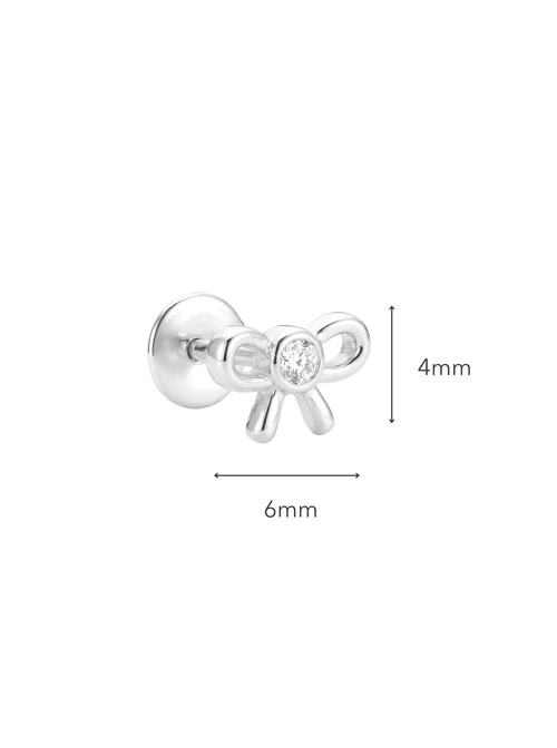 Kolczyk do piercingu labret, kokardka, stal ST15967S00