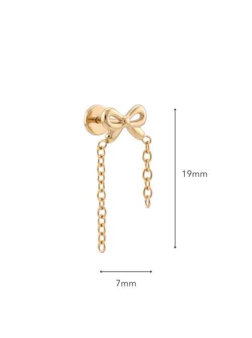 Kolczyk do piercingu labret, kokardka, stal pozłacana ST15870Z00