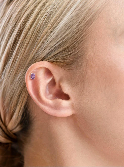 Kolczyk do piercingu labret, kryształek, stal ST16077S00