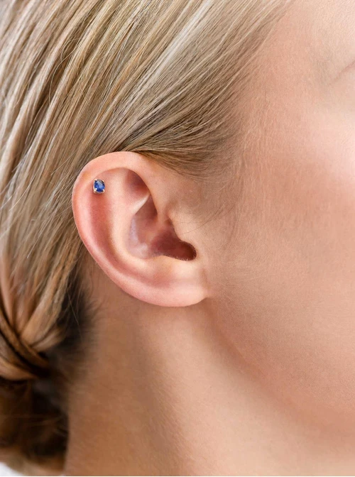Kolczyk do piercingu labret, kryształek, stal pozłacana ST15860Z00
