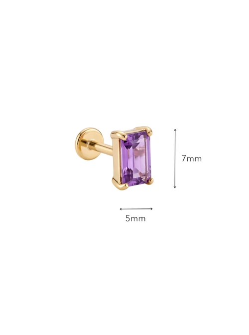 Kolczyk do piercingu labret, kryształek, stal pozłacana ST16078Z00
