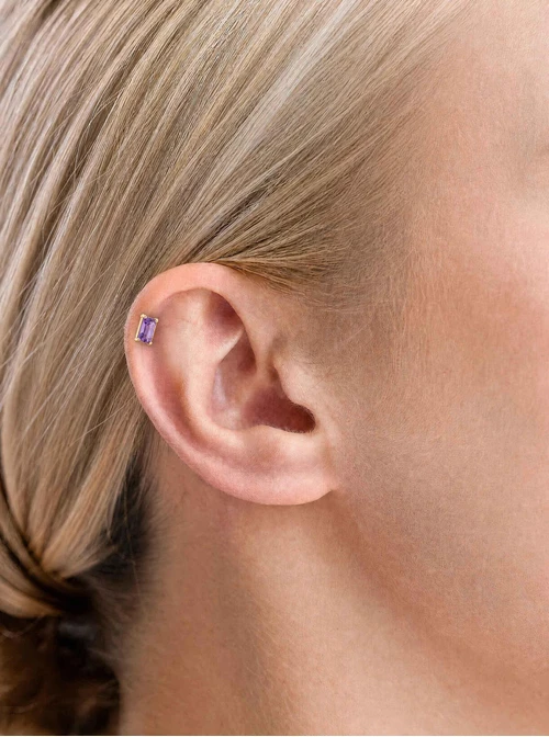 Kolczyk do piercingu labret, kryształek, stal pozłacana ST16078Z00