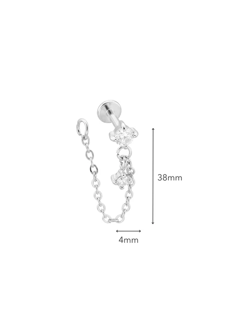 Kolczyk do piercingu labret, kryształki, stal ST15851S00