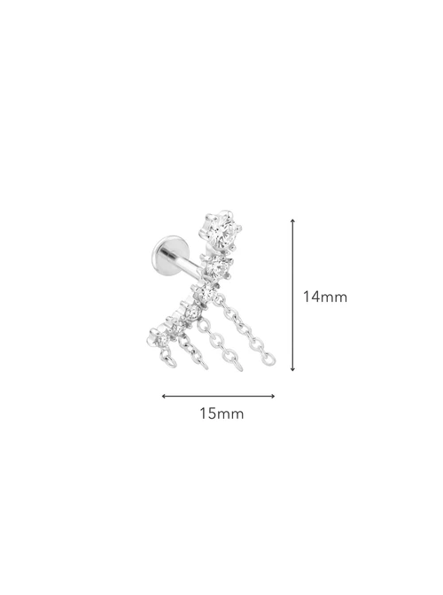 Kolczyk do piercingu labret, kryształki, stal ST15891S00