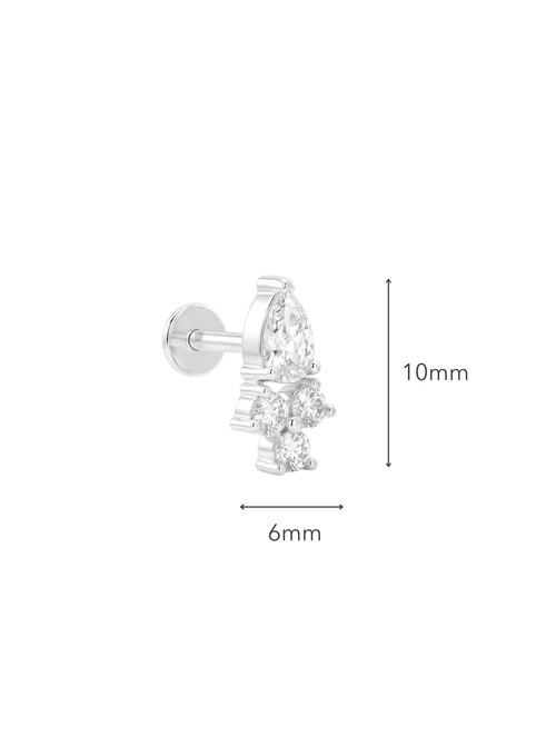 Kolczyk do piercingu labret, kryształki, stal ST15921S00
