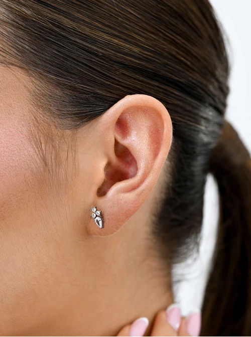 Kolczyk do piercingu labret, kryształki, stal ST15921S00