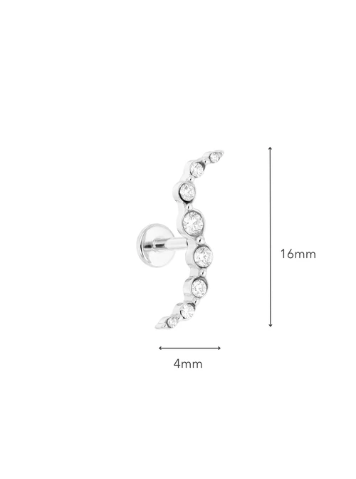Kolczyk do piercingu labret, kryształki, stal ST16021S00