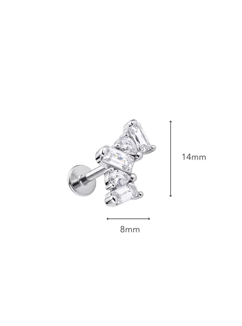 Kolczyk do piercingu labret, kryształki, stal ST16053S00