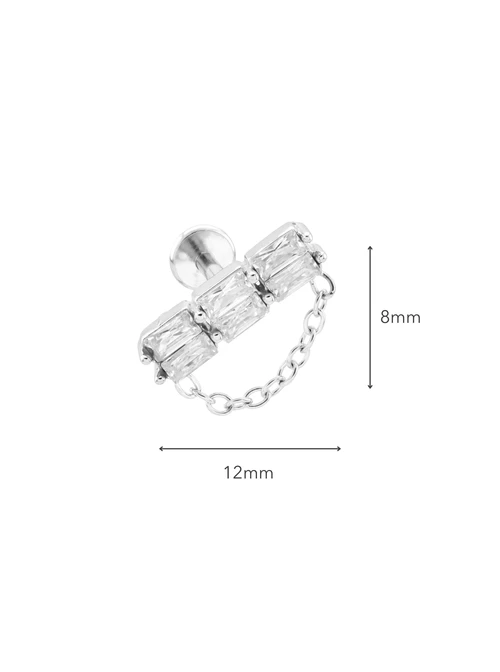 Kolczyk do piercingu labret, kryształki, stal ST16063S00