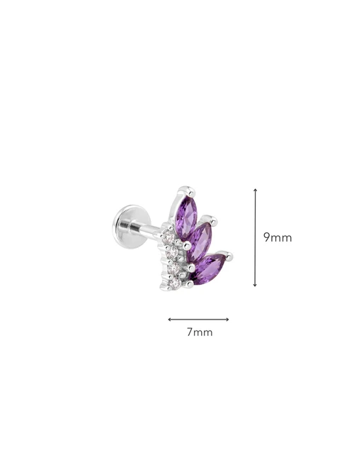 Kolczyk do piercingu labret, kryształki, stal ST16093S00