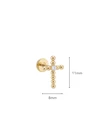 Kolczyk do piercingu labret, krzyżyk, kryształek, stal pozłacana ST15934Z00