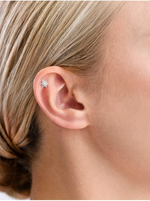 Kolczyk do piercingu labret, kwiatek, stal ST15911S00