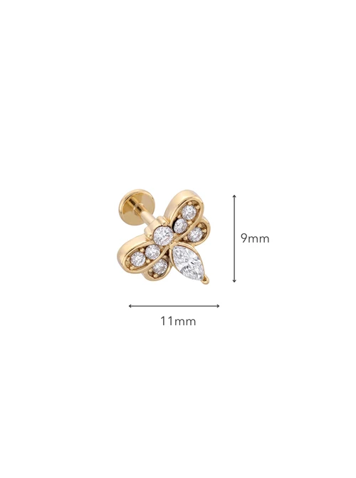 Kolczyk do piercingu labret, owad, stal pozłacana ST15918Z00