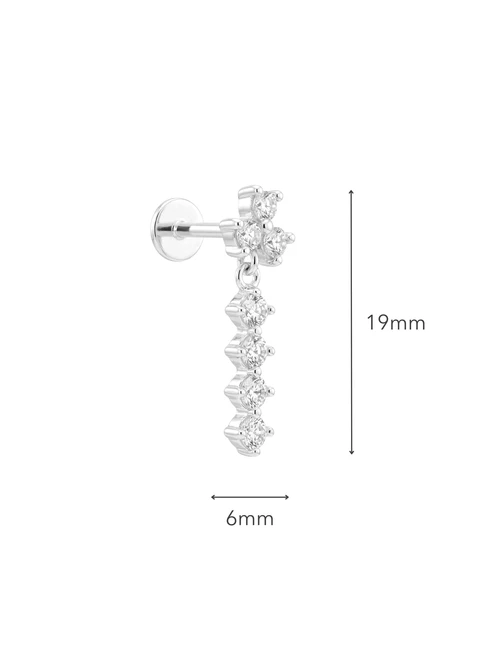 Kolczyk do piercingu labret, wiszące kryształki, stal ST15941S00