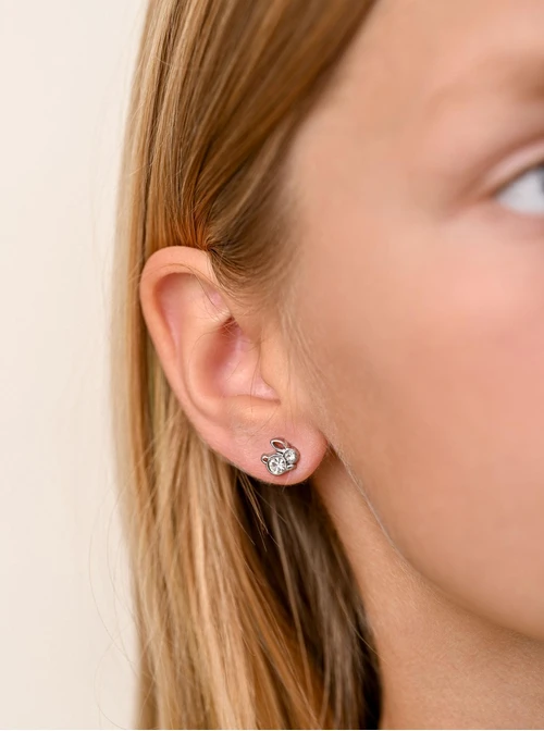 Kolczyki króliczki, kryształki, stal S216938S02