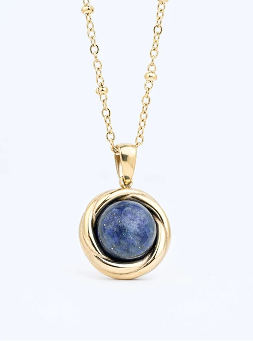 Naszyjnik Lapis Lazuli, stal pozłacana S316313Z00