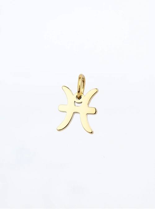 Zawieszka znak zodiaku Ryby, stal pozłacana SC16527Z00-12
