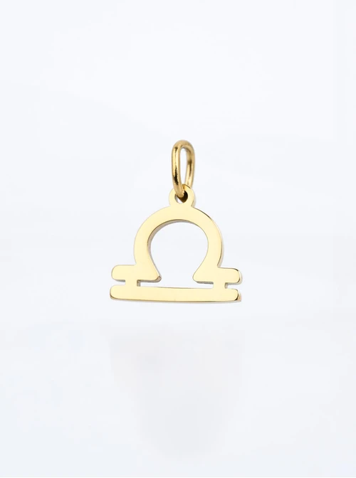 Zawieszka znak zodiaku Waga, stal pozłacana SC16527Z00-06