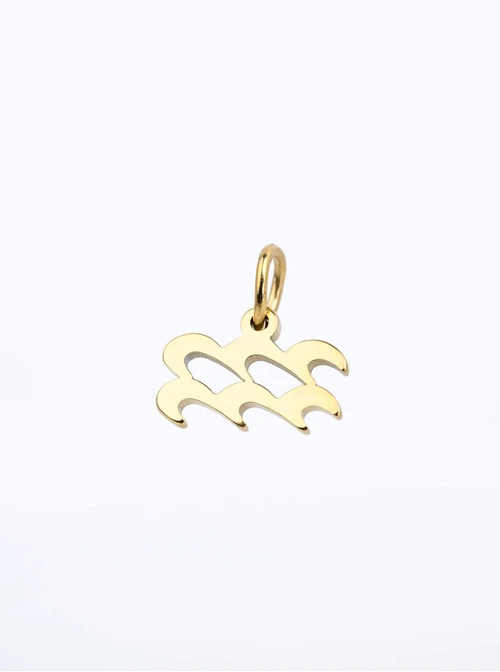 Zawieszka znak zodiaku Wodnik, stal pozłacana SC16527Z00-11