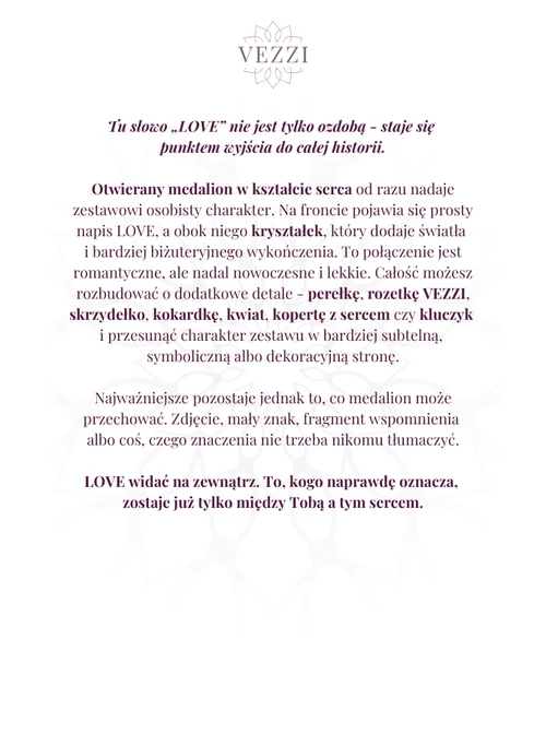 Zestaw biżuterii Heart Poetry z możliwością grawerowania ZG00075Z00
