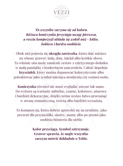Zestaw biżuterii Rosé Noire z możliwością grawerowania ZG00054Z00