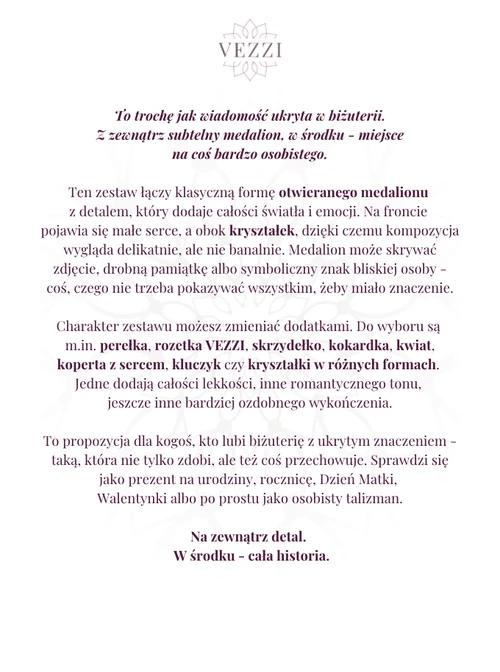 Zestaw biżuterii Secret Heart z możliwością grawerowania ZG00043Z00