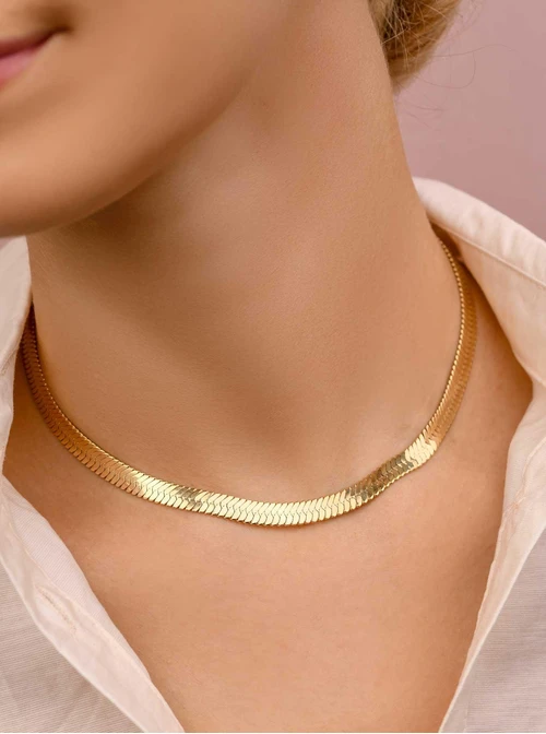 Naszyjni żmijka, kolor złoty S3V72113-1Z