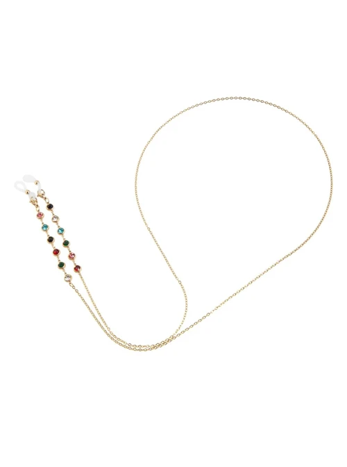 Łańcuszek do okularów, kolorowy, złoty S3V72943-1Z
